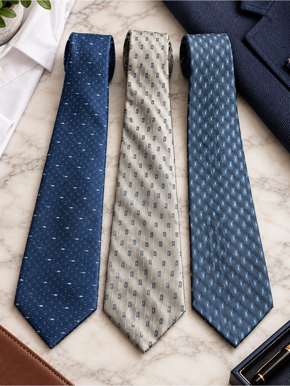 Designer Tie Bundle Giorgio Armani Givenchy 100% Silk Set of 3
